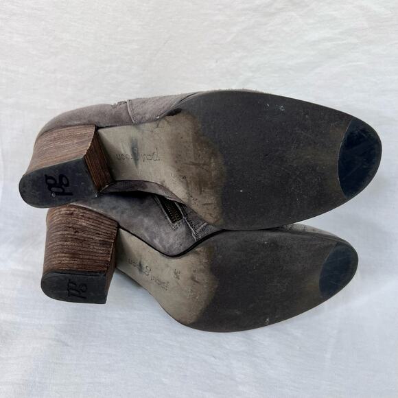 Paul Green Malibu Bootie UK 3.5 US 6 Sliced Brush Smoke Gray Nubuck Leather Zip - Picture 7 of 12